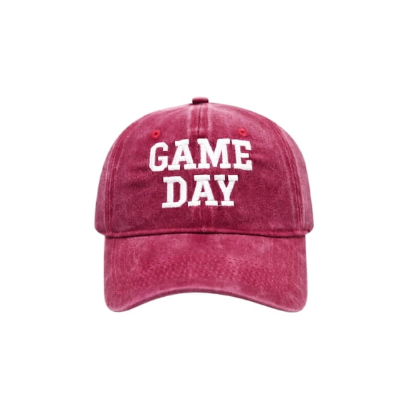 Retro Team Color Adjustable Embroidered Hat for Game Day,Football Season Cap for Parties and Stadium, Sport Fan Gear,Wine