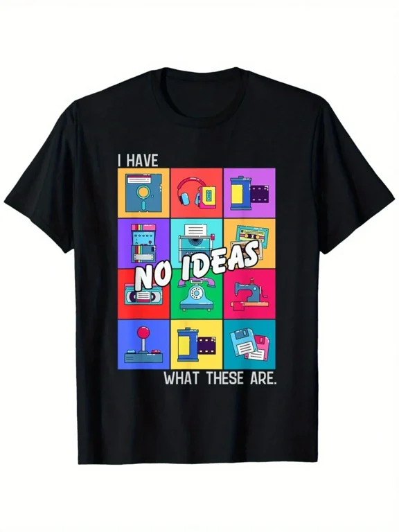 Retro Tech No Ideas What These Are Graphic T Shirt For Kids Teens Funny Nostalgic Gift Unisex Short Sleeve Cotton Tee