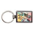 thumbnail image 1 of Retro Technology Device Computer Collage Metal Rectangle Keychain, 1 of 7