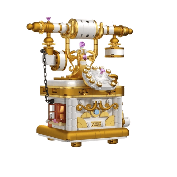 Retro Telephone Building Set, 552 Pieces, Vintage Phone Display Model, Creative Decor for Adults