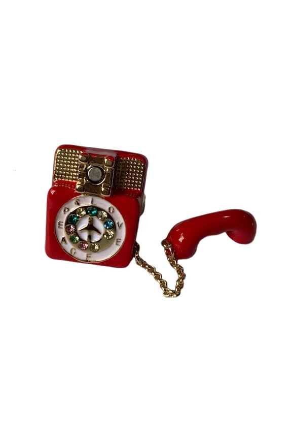 Retro Telephone Enamel Ring Magnetic Function Statement Jewelry Gift Choice