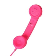 Retro Telephone Handset Maynos Cell Phone Handset,Anti Radiation Receivers 3.5MM for iPhone iPad,Mobile Phones,Computer,Pink