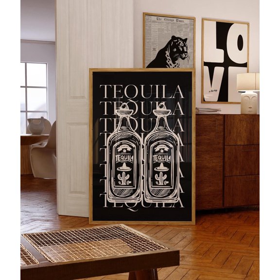Retro Tequila Wall Print-Bar CArt-Tequila Poster-Retro Bar Art-Trendy Wall Art-Cocktails Art-Cocktail Print-Drinks Wall Decor-Retro Art