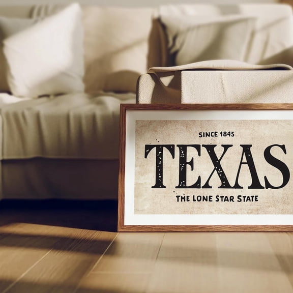 Retro Texas Art Print Lone Star State Texas Poster Texas Wall Decor Retro United States Wall Art Gift For Traveler or Texan