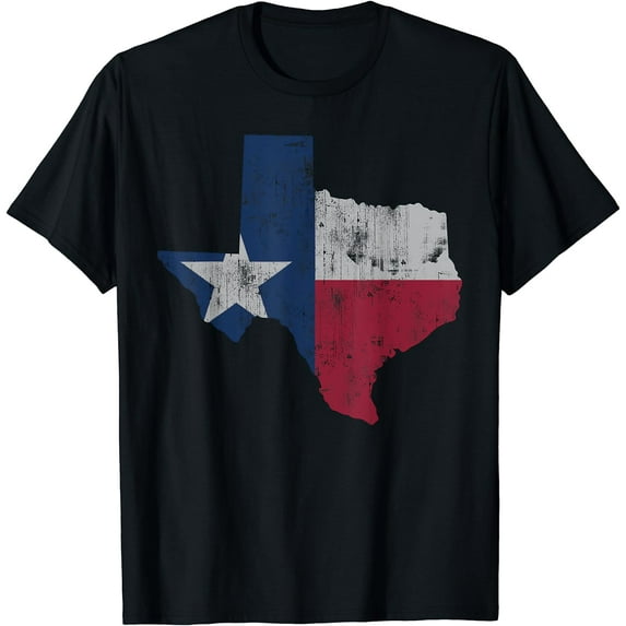 Retro Texas Flag Map Men Women Youth Boys Girls Toddler T-Shirt Black 4X-Large