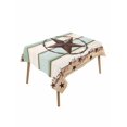 thumbnail image 1 of Retro Texas Star Table Cloth 60x102 Inch Rectangle, Bless Our Home Farmhouse Teal Beige Wood Grain Waterproof Tablecloth Washable Table Cover for Party Picnic Dinner Decor, 1 of 9