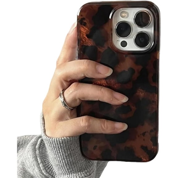 Retro Texture Laser Phone Case for iPhone 17 16 Pro Max 15 14 13 12 11 XS XR 7 8 Plus 16E Stylish Leopard Print Soft Cover,1,for iPhone 17 Pro