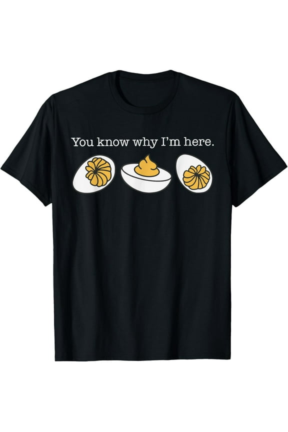boy girl Retro Thanksgiving Dinner You Know Why I'm Here Deviled Egg T-Shirt