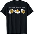 thumbnail image 1 of Retro Thanksgiving You Know Why I'm Here Deviled Egg T-Shirt - Unisex-Adults & - Black - Small - Short Sleeve - T-Shirt tee, 1 of 4
