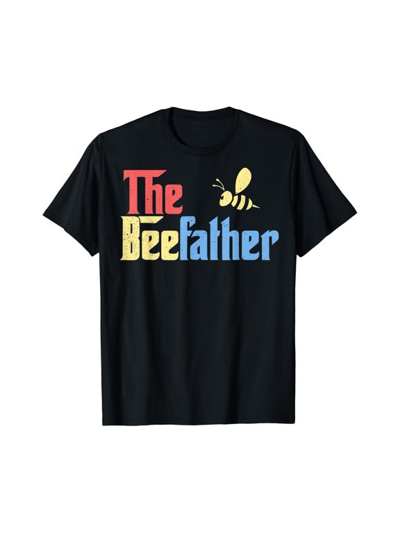 Retro The Bee Father Beekeeper Bumblebee Dad Gift Honeycomb T-Shirt