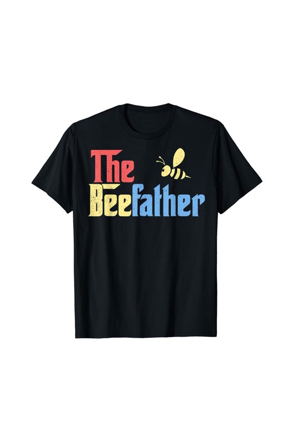 Retro The Bee Father Beekeeper Bumblebee Dad Gift Honeycomb T-Shirt