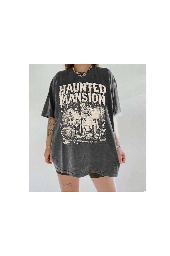 Retro The Haunted Mansion Shirt, Spooky Season Shirt, Madam Leota Hitchhiking Ghosts, Halloween Gothic Family Shirt