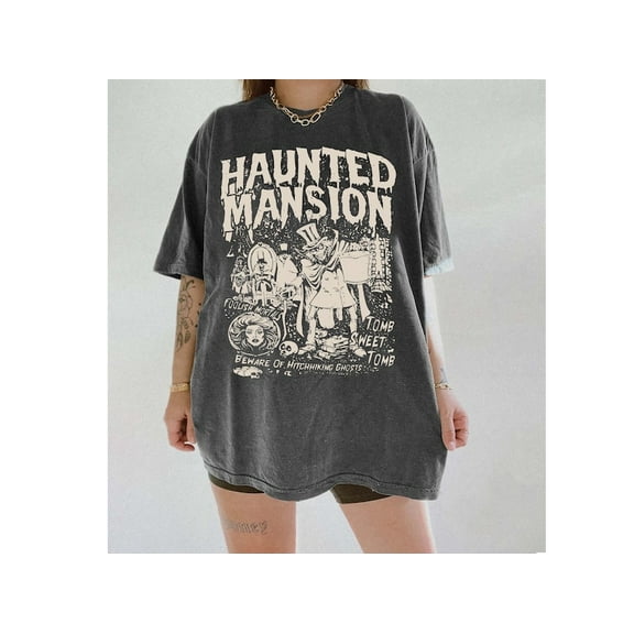 Retro The Haunted Mansion Shirt, Spooky Season Shirt, Madam Leota Hitchhiking Ghosts, Halloween Gothic Family Shirt