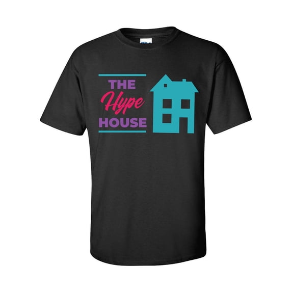 Retro The Hype House Unisex Adult Short Sleeve T-shirt-Black-5xl