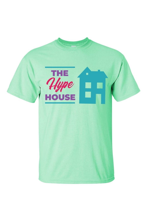 Retro The Hype House Unisex Adult Short Sleeve T-shirt-Mint-medium