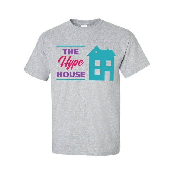 Retro The Hype House Unisex Adult Short Sleeve T-shirt-Sports Grey-large
