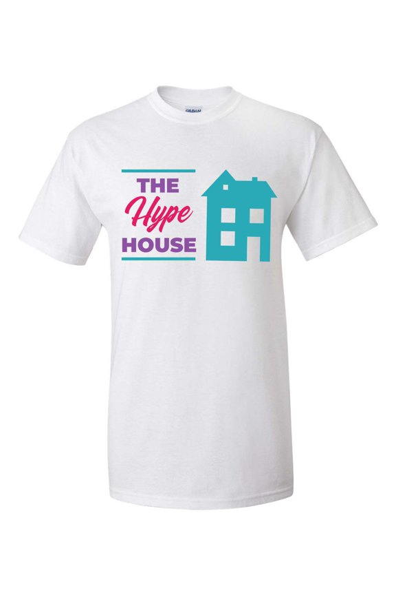 Retro The Hype House Unisex Adult Short Sleeve T-shirt-White-large