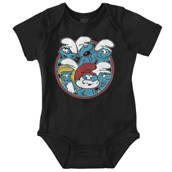 Retro The Smurfs Cartoon Characters Romper Boys or Girls Infant Baby Brisco Brands NB