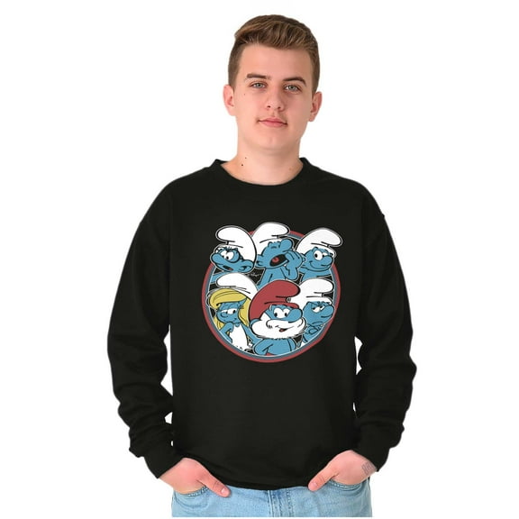 Retro The Smurfs Cartoon Characters Sweatshirt for Men or Women Brisco Brands M