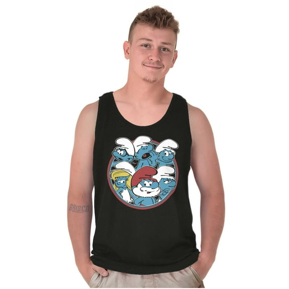 Retro The Smurfs Cartoon Characters Tank Top T Shirts Men Women Brisco Brands 2X