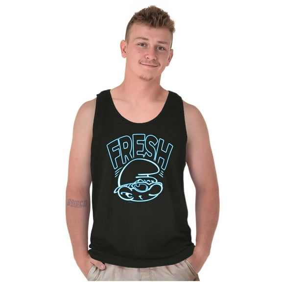 Retro The Smurfs Cartoon Fresh Tank Top T Shirts Men Women Brisco Brands S