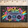 thumbnail image 1 of Retro Theme Party Banner 80s Music Backdrop Nostalgic 80s Celebration Boombox Cassette Decor for Birthday Party Event, 1 of 3
