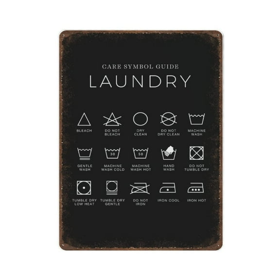 Retro Thick Metal Aluminum Sign-Laundry Guide Print, aundry Room Sign-Novelty Posters, Home Decor Wall Art, Laundry Room Decor Size: 12 x 8 Inches