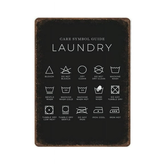 Retro Thick Metal Tin Sign-Laundry Guide Print, aundry Room Sign-Novelty Posters, Home Decor Wall Art, Laundry Room Decor Size: 8 x 12 Inches