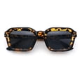 thumbnail image 1 of Retro Thick Plastic Minimal Rectangle Hipster Fashion Sunglasses Tortoise - Black, 1 of 8