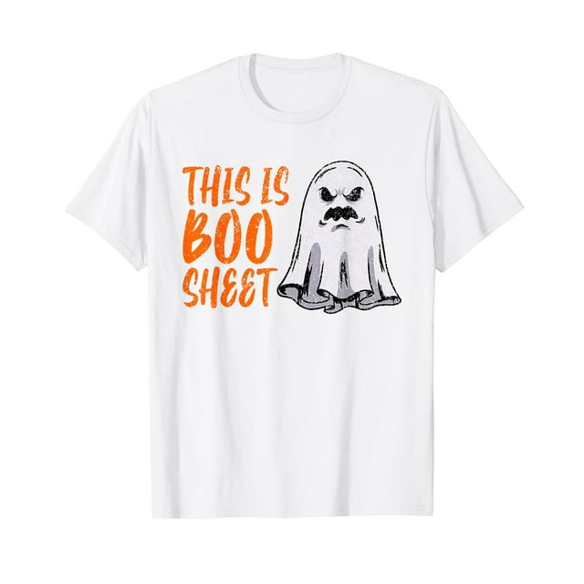 Retro This Is Boo Sheet Ghost Scary Halloween Costume White TShirt