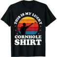 thumbnail image 1 of Retro This Is My Lucky Cornhole Shirt Funny Cornhole Player T-Shirt, 1 of 4