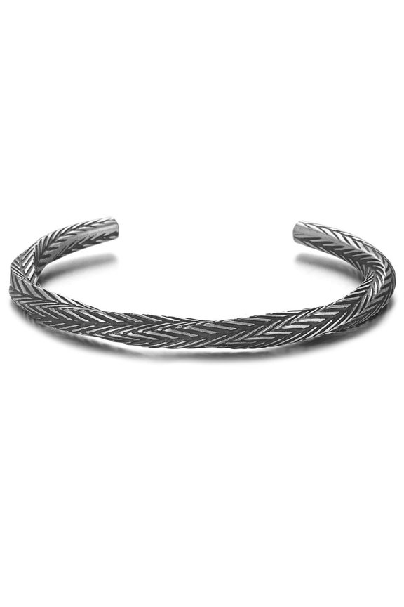 Mens Titanium Steel Bracelet Retro Electroplated Twisting Winding Knot Design and Thorn Bangle Wristband Jewelry Gift