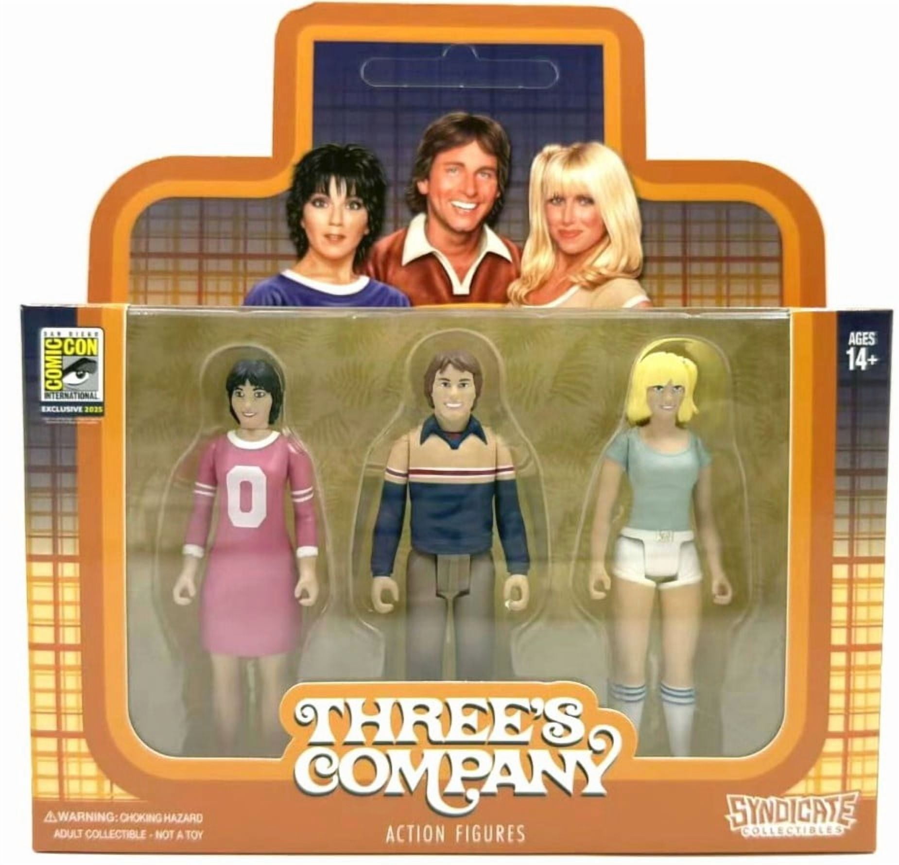 Syndicate Collectibles, Three's Company Action Figure Set, 3.75