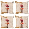 thumbnail image 1 of Ambesonne Retro Throw Pillow Cover 4 Pack, Colorful Trees Butterfly, 16", Dried Rose Scarlet, 1 of 6