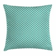 thumbnail image 1 of Retro Throw Pillow Cushion Cover, Aqua Colored Monochrome Checked Pattern Geometric Diagonal Striped Tile Design, Decorative Square Accent Pillow Case, 20 X 20 Inches, Aqua and White, by Ambesonne, 1 of 2