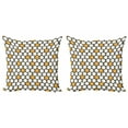 thumbnail image 1 of Ambesonne Retro Throw Pillow Cover 2 Pack, Bicolor Grunge Style Dots, 18", Dark Taupe Orange, 1 of 2
