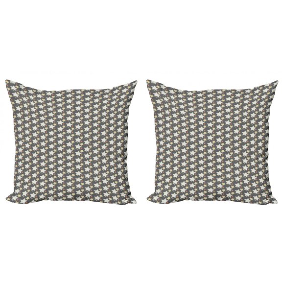 Ambesonne Retro Throw Pillow Cover 2 Pack, Big Little Abstract Stars, 24", Multicolor