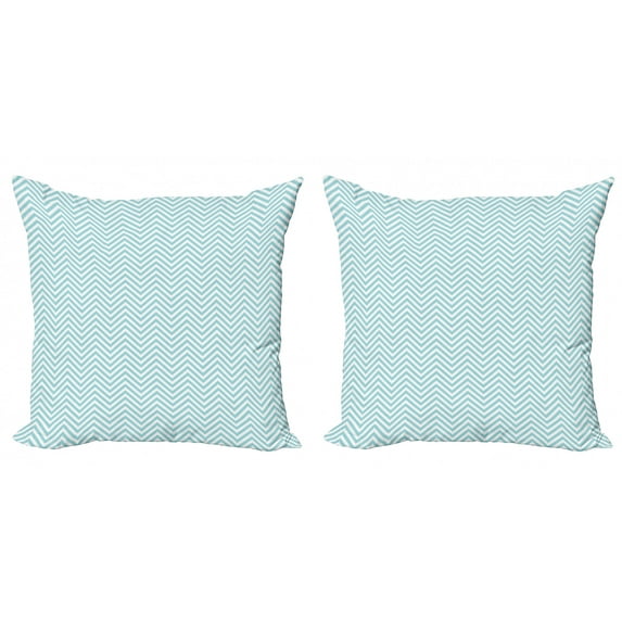Ambesonne Retro Throw Pillow Cover 2 Pack, Big Dots Circles Shabby, 24", Pale Blue White