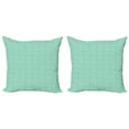 thumbnail image 1 of Ambesonne Retro Throw Pillow Cover 2 Pack, Monochrome Concentric Circles, 18", Sea Green and White, 1 of 2