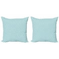 thumbnail image 1 of Ambesonne Retro Throw Pillow Cover 2 Pack, Squares Lines Geometric, 24", Sky Blue White, 1 of 2