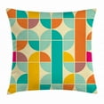 thumbnail image 1 of Retro Throw Pillow Cushion Cover, Pop Art Funky Unusual Geometric Forms Mosaic Style Trendy Old Fashion Artsy Graphic, Decorative Square Accent Pillow Case, 18 X 18 Inches, Multicolor, by Ambesonne, 1 of 2
