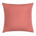 thumbnail image 1 of Retro Throw Pillow Cushion Cover, Vintage Style Ogee Motifs with Curled Thin Lines Repeating Retro Pattern Print, Decorative Square Accent Pillow Case, 24 X 24 Inches, Coral Yellow, by Ambesonne, 1 of 2