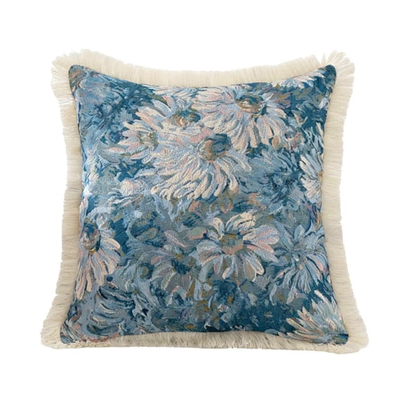 Retro Throw Pillowcase Tassel Flower Cushion Cover Car Square Sofa
