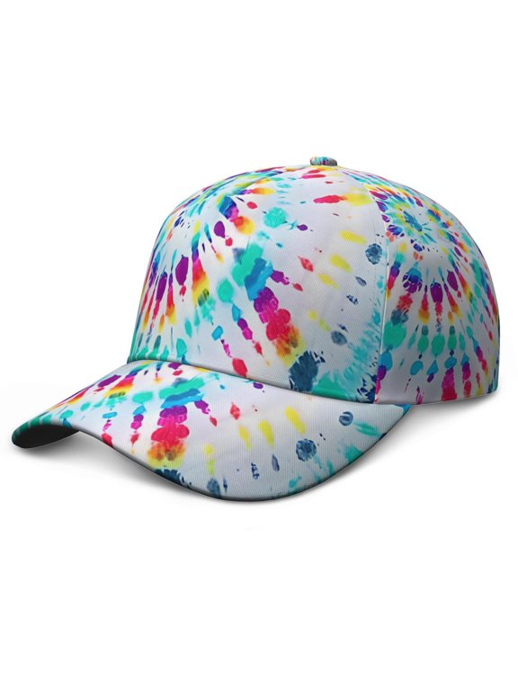 Retro Tie Dye Dad Hat - Psychedelic Swirl Abstract Adjustable Cap for Men & Women, Lightweight Sun Protection Unisex Casual Hat, Multicolor Bohemian Streetwear Fashion Accessory