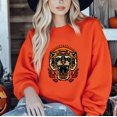 thumbnail image 1 of Retro Tiger Head Tattoo Vintage Bold Graphic Style Sweatshirt, for men & women, up to size 5XL., 1 of 2