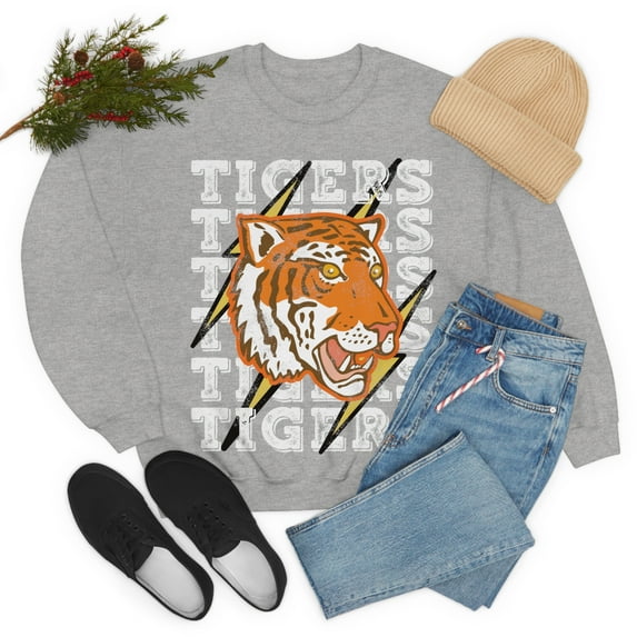 Retro Tigers School Spirit Sweatshirt, Vintage Tiger Lover Pullover Gift