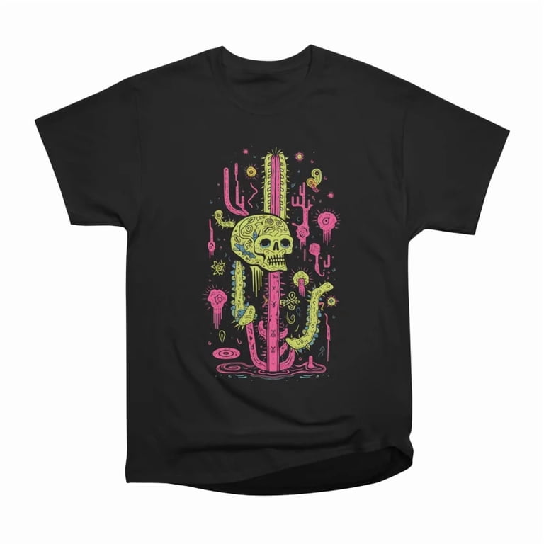 Retro Tiki Desert Cactus Skull T-Shirt Tee Gift For Him Merch For Her  Apparel For Friend - Walmart.com