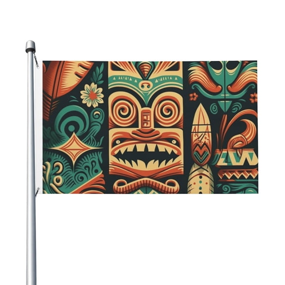 Retro Tiki Hawaiian Vintage Flag 3X5 Ft Garden Yard House Flags Banner Sign Outdoor Indoor Party Home Garden Decoration