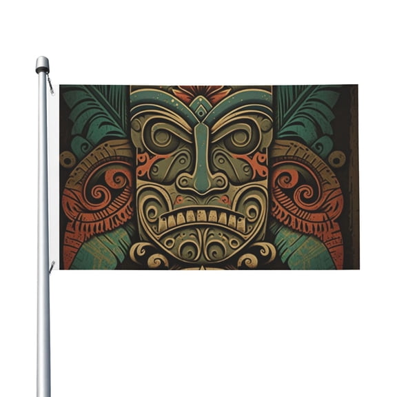 Retro Tiki Tribal Hawaiian Vintage Flag 3X5 Ft Garden Yard House Flags Banner Sign Outdoor Indoor Party Home Garden Decoration
