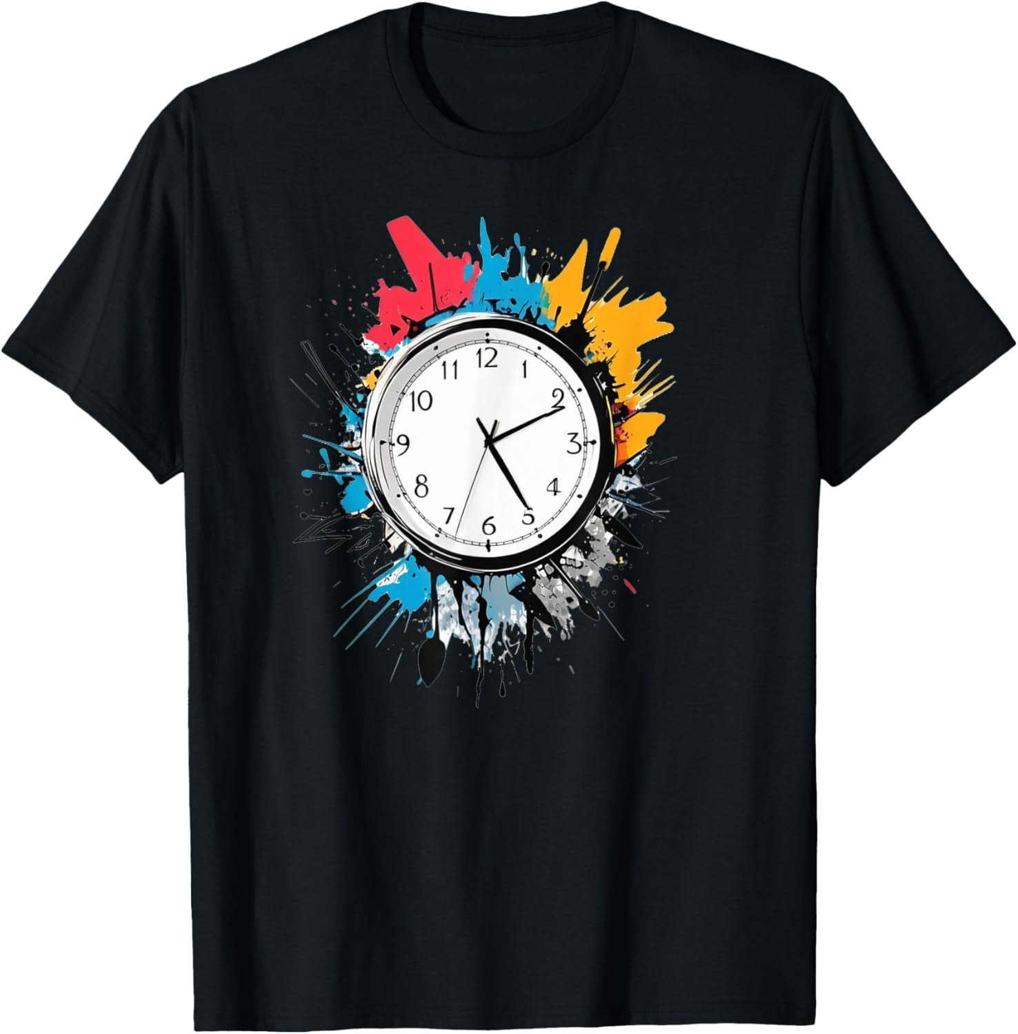 Retro Time Clock with Vibrant Colors T-Shirt - Walmart.com
